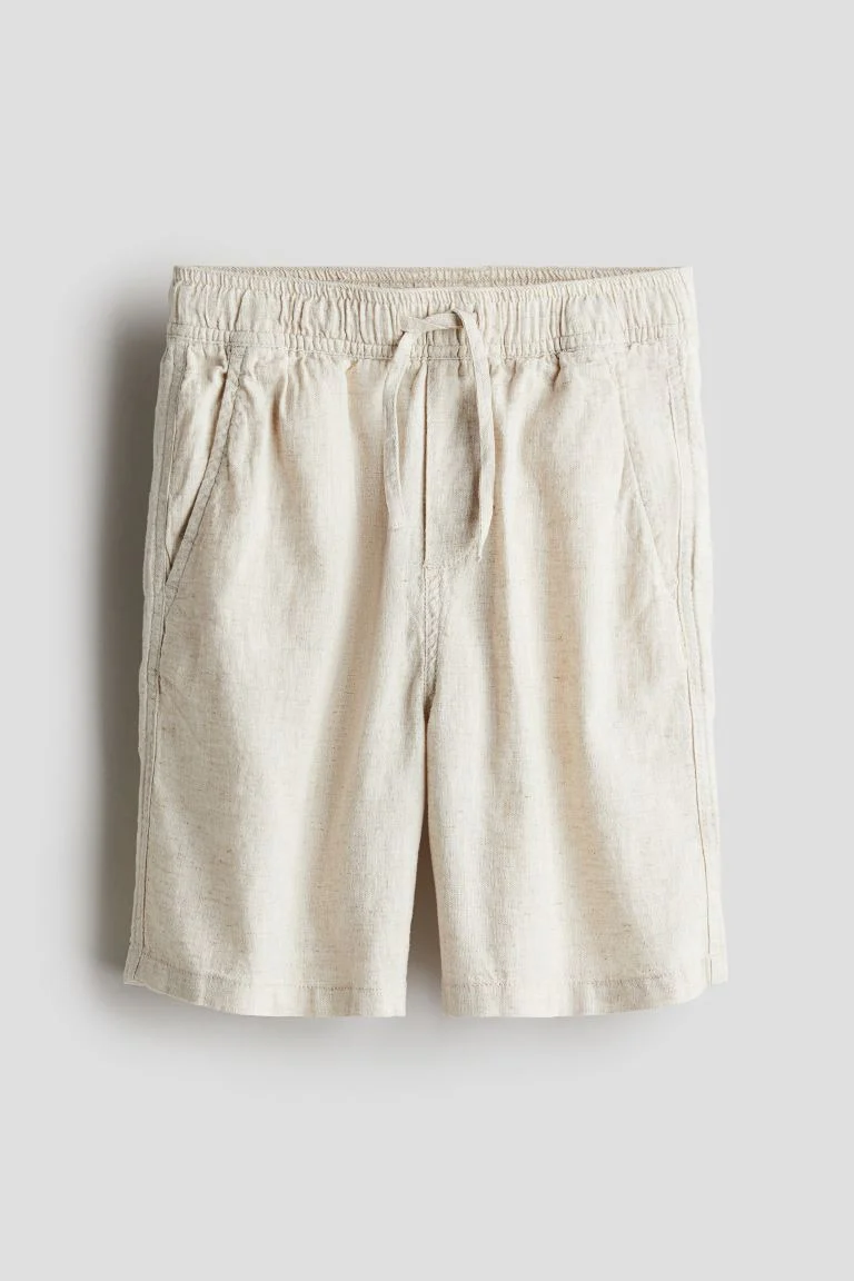 Old Money Linen Shorts – Beige - Image 3